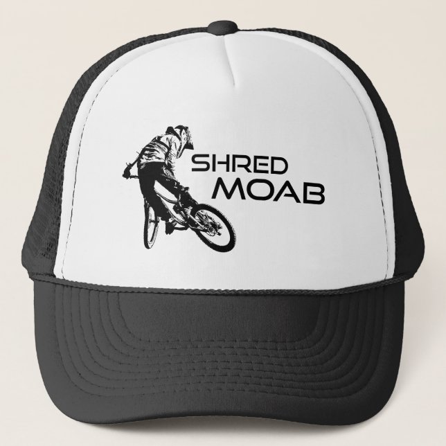 Shred Moab Mountain Biking Trucker Hat (Front)