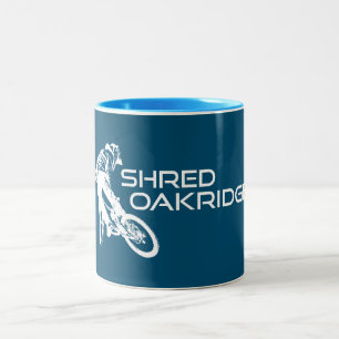 Shred Oakridge Oregon Mountain Biking Two-Tone Coffee Mug