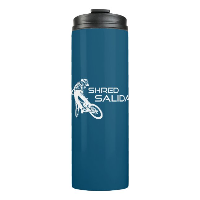 Shred Salida Colorado Mountain Biking Thermal Tumbler (Front)
