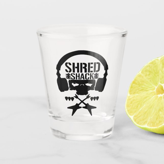 Shred Shack "Bullet Club Parody" Logo Shot Glass (Front)