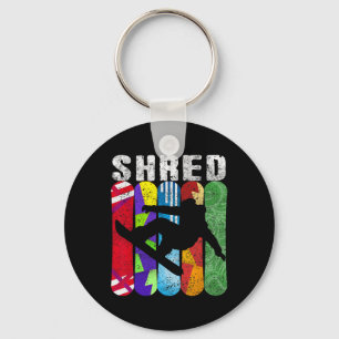 Shred Snowboard Snowboarding Rider Gift Tee Shirt Key Ring
