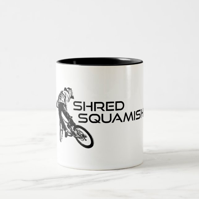 Shred Squamish Mountain Biking Two-Tone Coffee Mug (Center)
