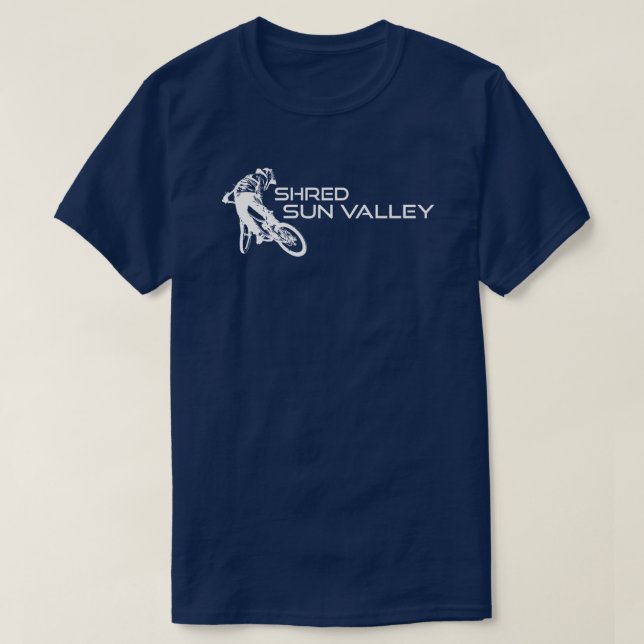Shred Sun Valley Idaho Mountain Biking T-Shirt (Design Front)