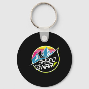 Shred The Gnar Skiing Freestyle Diamond Winter Spo Key Ring