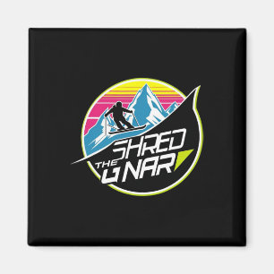 Shred The Gnar Skiing Freestyle Diamond Winter Spo Magnet