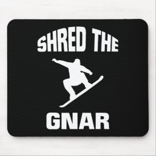 Shred The Gnar Snowboarding Beast  Mouse Pad