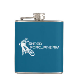 Shred The Porcupine Rim Trail Mountain Biking Hip Flask