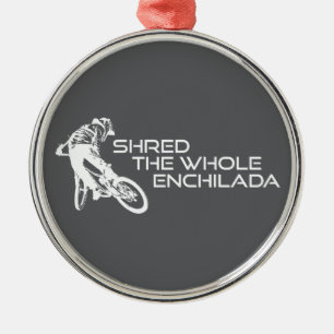 Shred The Whole Enchilada Moab Utah Metal Tree Decoration