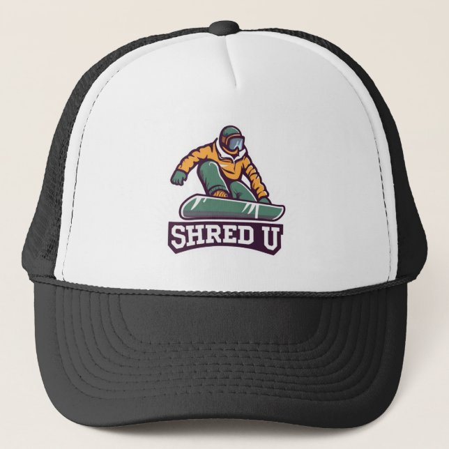Shred University Snowboarding Trucker Hat (Front)