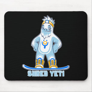 Shred Yeti - Fun Yeti Bigfoot Sasquatch Snowboardi Mouse Pad