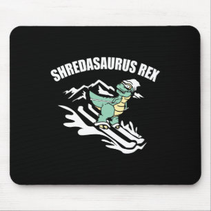 Shredasaurus Rex Ski Dinosaur Kids Funny Skiing Gi Mouse Pad