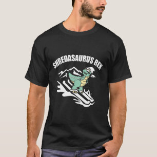 Shredasaurus Rex Ski Dinosaur Kids Funny Skiing Gi T-Shirt