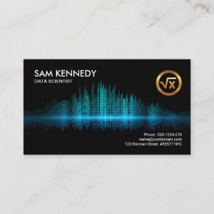Shredded Binary Paper Blue Wave Data Scientist Business Card