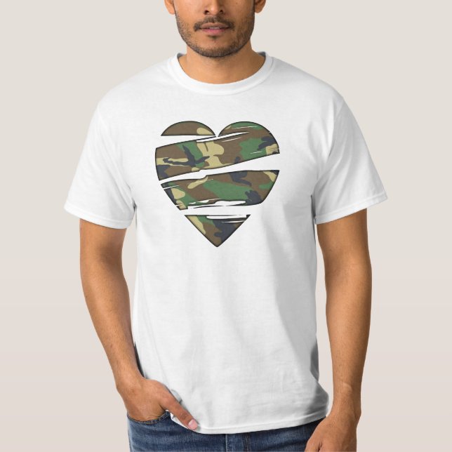 Shredded Camo Heart T-Shirt (Front)