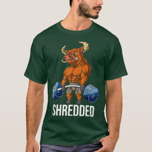 Shredded OX Lifting Weightlifting Deadlift Gym T-Shirt