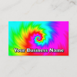 Shredded Rainbow Spiral Business Card