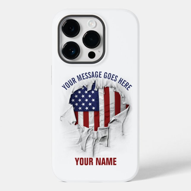 Shredded, Ripped and Torn American Flag Case-Mate  iPhone Case (Back)