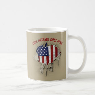 Shredded, Ripped and Torn American Flag Coffee Mug
