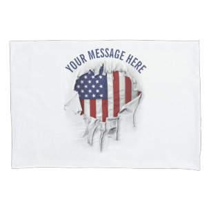 Shredded, Ripped and Torn American Flag Pillow Cas Pillowcase