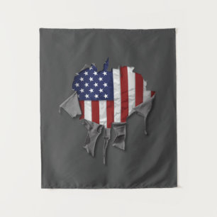Shredded, Ripped and Torn American Flag Tapestry