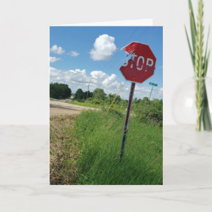 "Shredded Stop Sign" Birthday Card