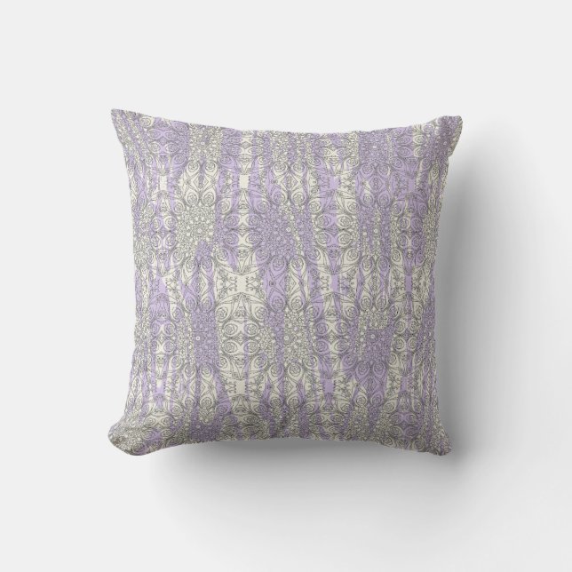 Shredded Stripes Purple Peacock Inspirations Cushion (Front)