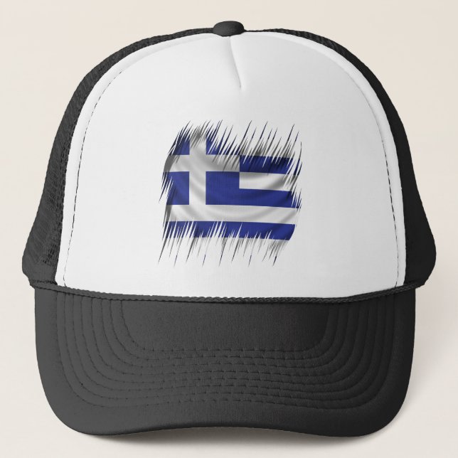 Shredders Greek Flag Trucker Hat (Front)
