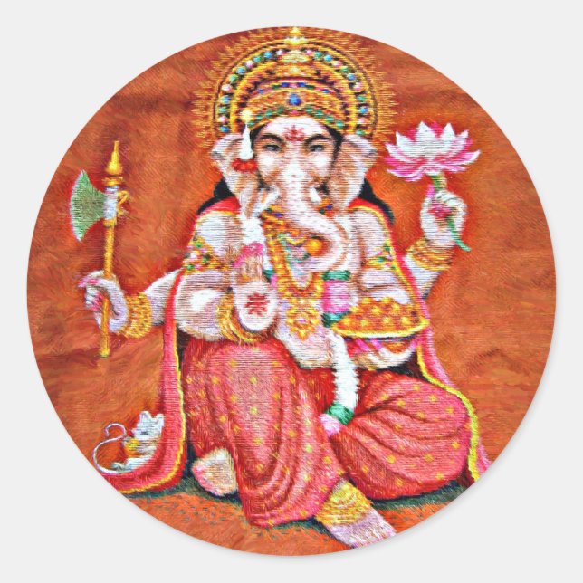 Shree Ganeshya Classic Round Sticker (Front)