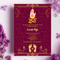 Shree Laxmi Puja Floral Invitation