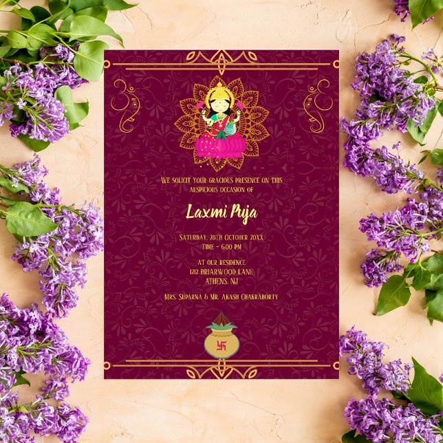 Shree Laxmi Puja Floral Invitation (Creator Uploaded)