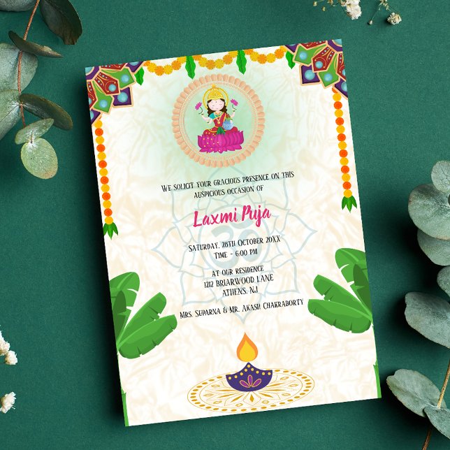 Shree Laxmi Puja Floral Invitation (Creator Uploaded)