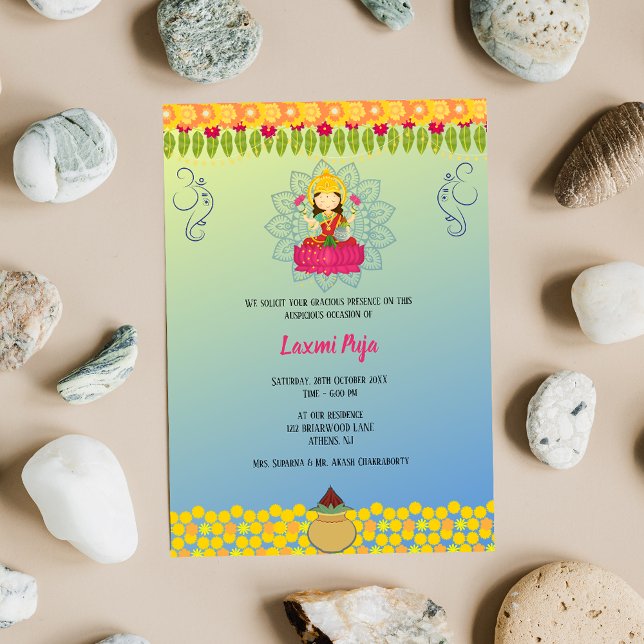 Shree Laxmi Puja Floral Invitation (Creator Uploaded)
