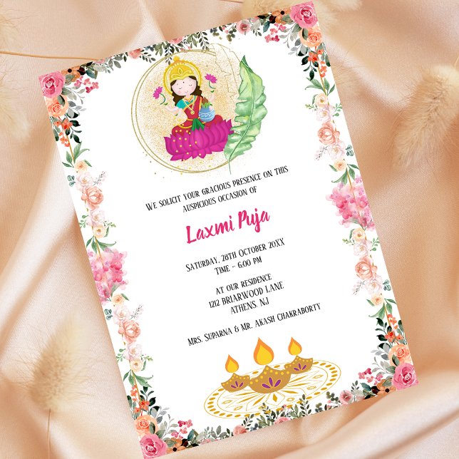 Shree Laxmi Puja Floral Invitation (Creator Uploaded)