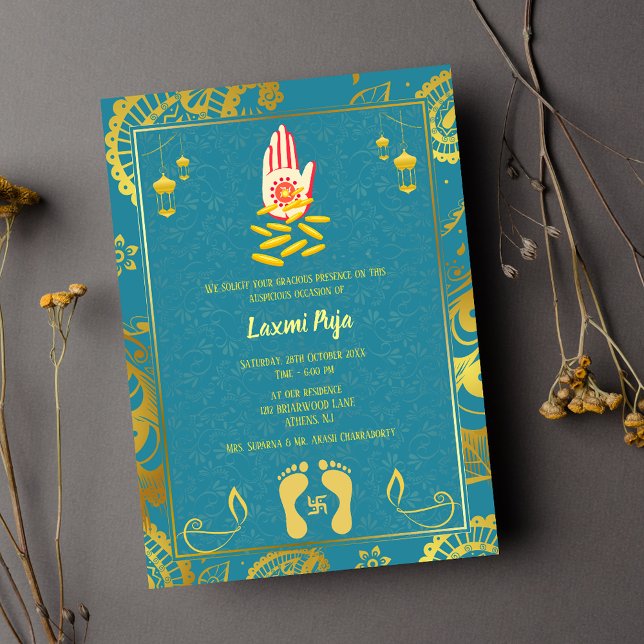 Shree Laxmi Puja Floral Invitation (Creator Uploaded)
