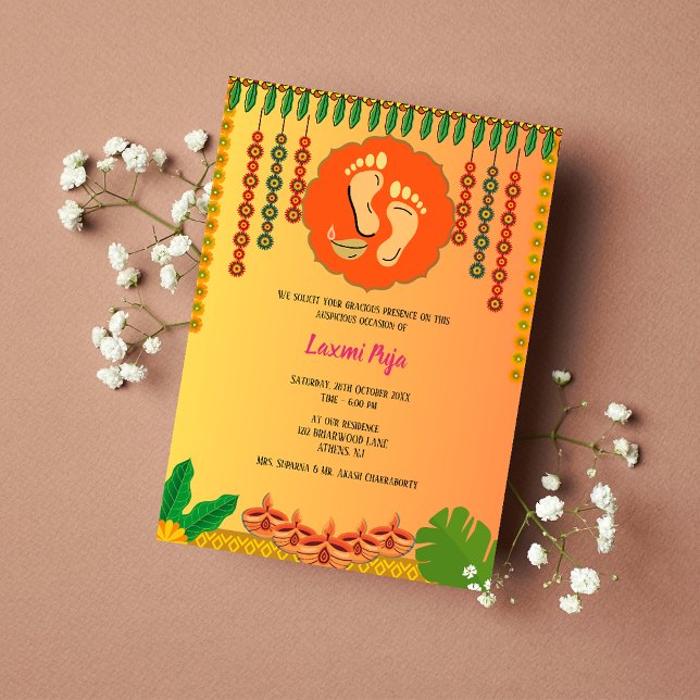 Shree Laxmi Puja Floral Invitation (Creator Uploaded)