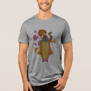 Shreenath Ji T-Shirt – Divine Krishna Art of Nathd Tri-Blend Shirt