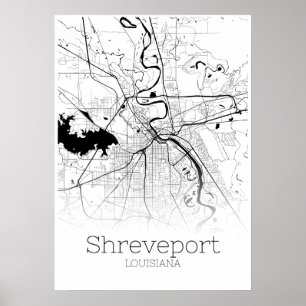 Shreveport Map - Loiusiana - City Map Poster