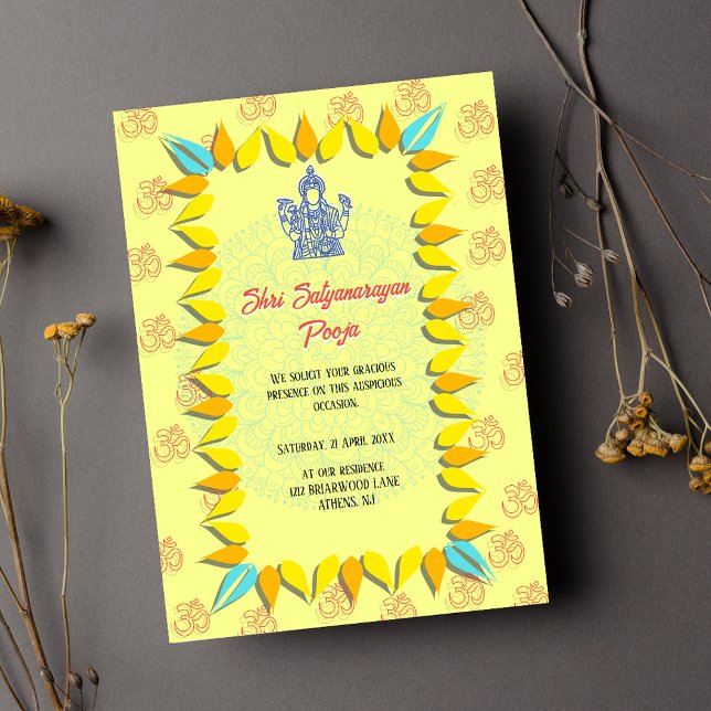 Shri Satyanarayan Pooja Indian Invitation (Creator Uploaded)