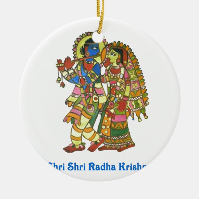Shri Shri Radha Krishna Ceramic Tree Decoration (Front)