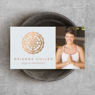 Shri Yantra, Add Photo Yoga Meditation Teacher Business Card