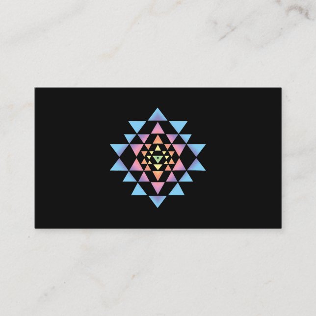 Shri Yantra Buddhism Meditation Sacred Geometry Ze Business Card (Front)