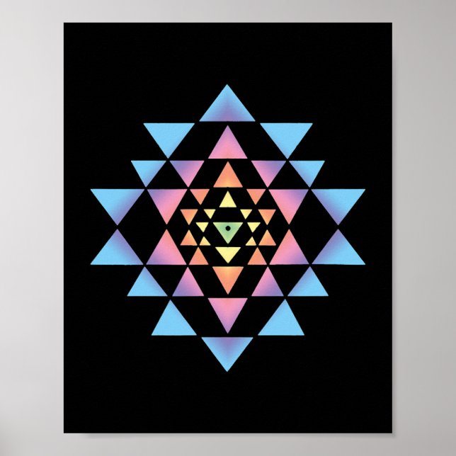 Shri Yantra Buddhism Meditation Sacred Geometry Ze Poster (Front)