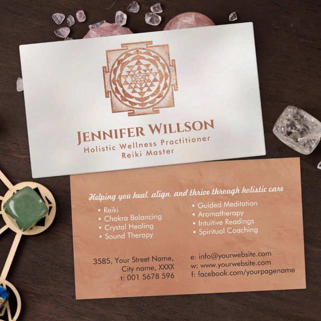 Shri Yantra - Sri yantra - Shri Chakra - Copper Business Card (Creator Uploaded)