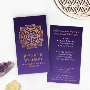 Shri Yantra - Sri yantra - Shri Chakra - Copper Business Card