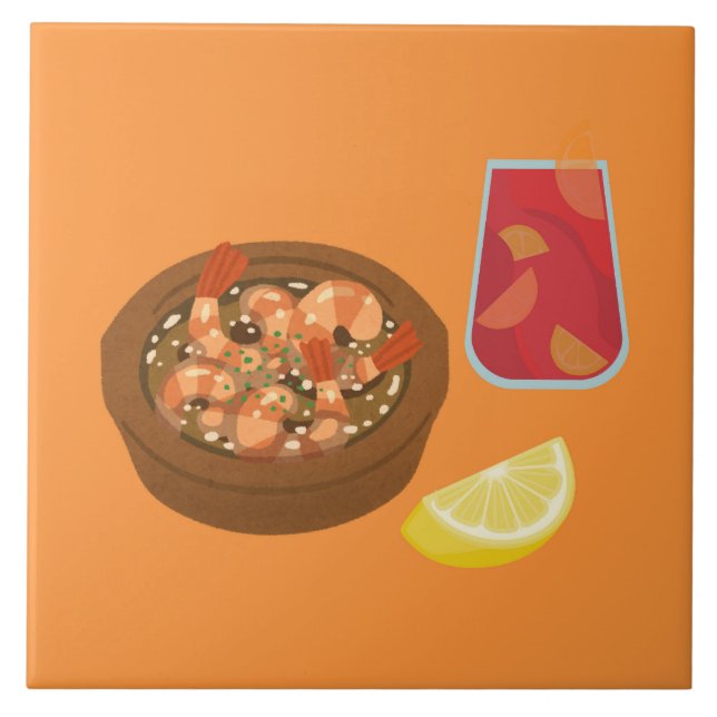  Shrimp and Sangria Tile (Front)
