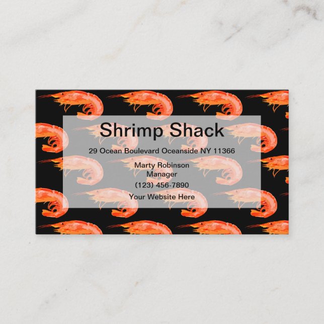 Shrimp And Seafood Theme Business Card (Front)