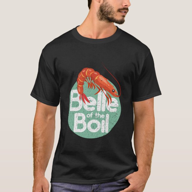Shrimp Belle Of The Boil Funny Womens Retro Seafoo T-Shirt (Front)