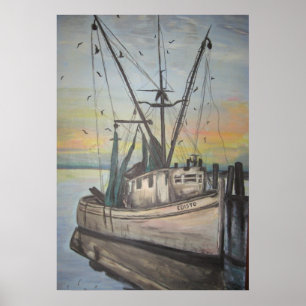 shrimp boat by Nancy Hellams Poster