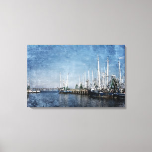 Shrimp Boats on Biloxi Back Bay Canvas Print