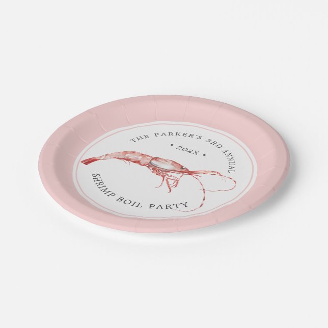 Shrimp Boil | Seafood Themed Party Paper Plate (Angled)